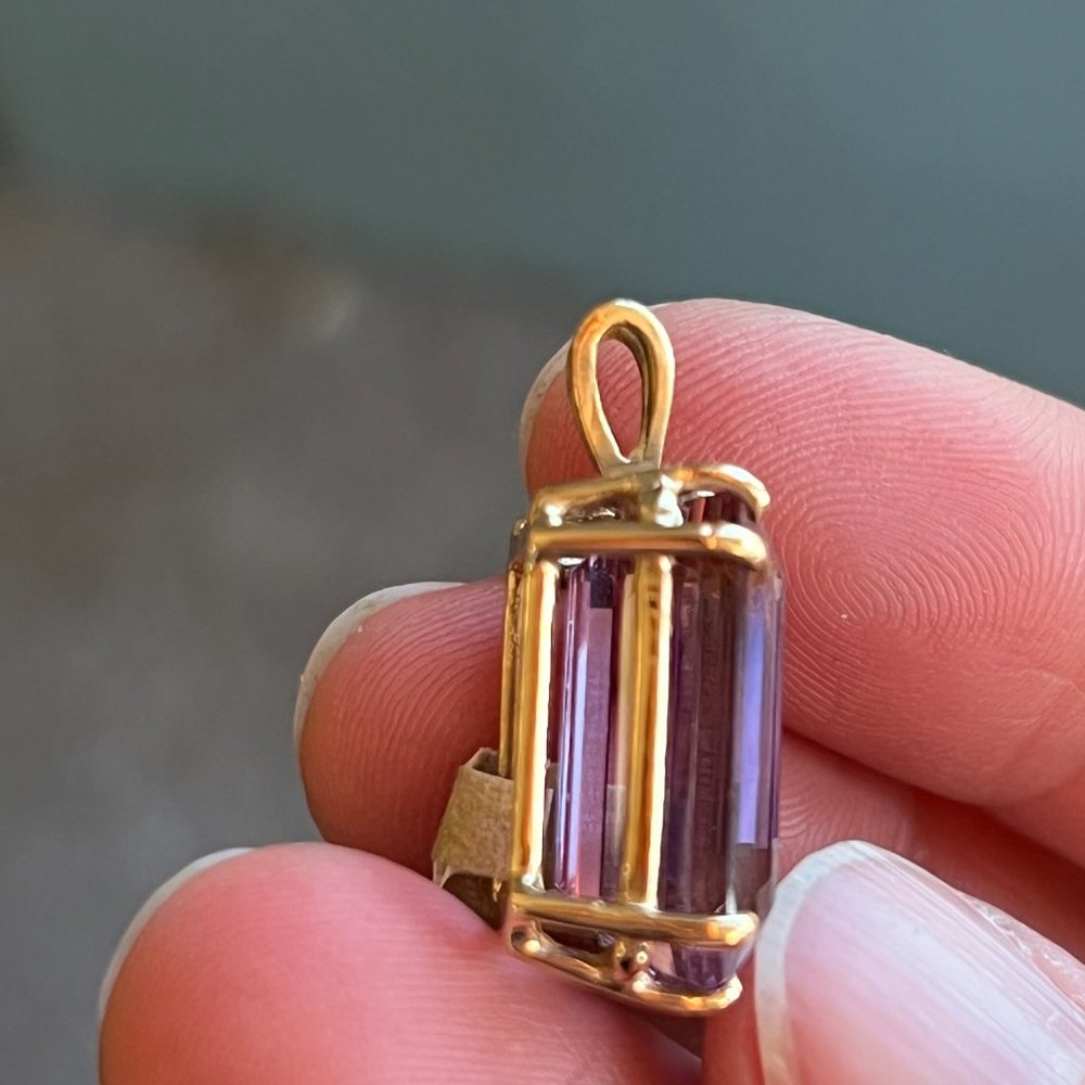 14k gold Amethyst pendant - Picture 3 of 4